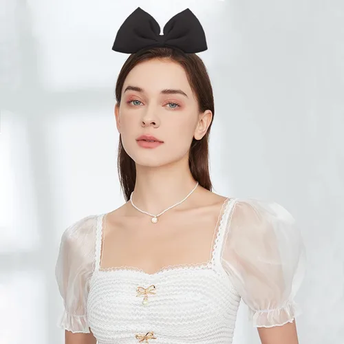 Vista 2 de Diadema de lazo de Halloween con lazo para el cabello, diadema para mujer, accesorios de decoración de fiesta de cumpleaños y Navidad