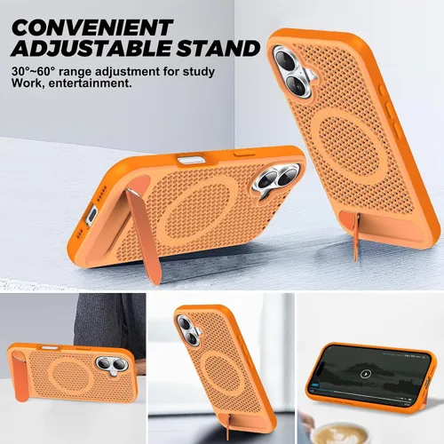 Vista 257 de Funda magnética de disipación de calor para iPhone 13 Pro Max, para MagSafe, protección contra caídas Coolingf, funda con función atril ajustable
