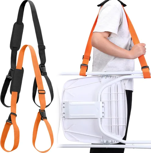 Vista 11 de Sanwuta 2 correas ajustables para silla de playa, correas para silla de campamento, correas para hombro, plegables, playa, mochilero, bicicletas