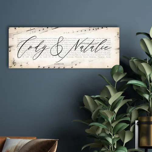 Vista 3 de Personal-Prints Impresión artística Letra de canción Arte personalizado Arte de pared romántico para dormitorio, sala de estar, entrada