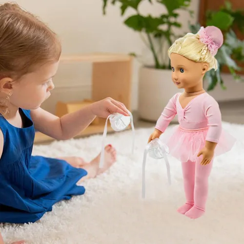 Vista 7 de Ropa de muñeca de 18 pulgadas, trajes de bailarina, 5 piezas, vestido de baile para American OG18 pulgadas, accesorios de muñeca, conjuntos de ropa