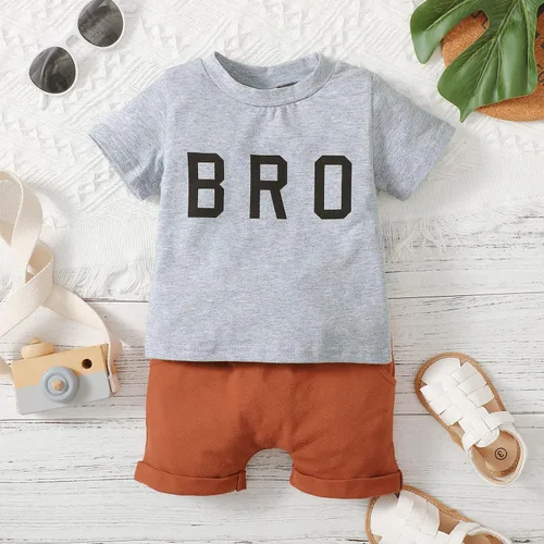 Vista 6 de PATPAT Baby Boy Summer Clothes Crewneck Short-sleeve Top Tee Tshirt and Shorts Set 3M-24M