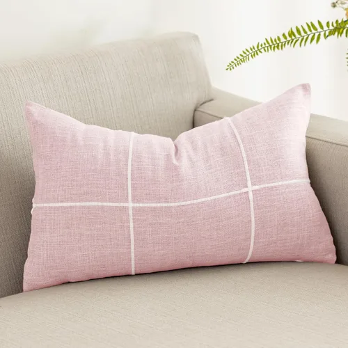 Vista 27 de vctops Funda de Almohada Decorativa de Algodón y Lino con Celosía Rústica Funda de Cojín Lumbar con Bordado Funda de Almohada para Sofá Dormitorio