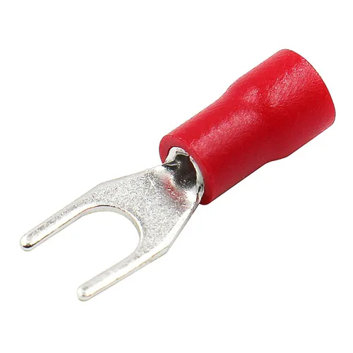Vista 8 de Baomain Conectores de terminal de pala de horquilla – aislados, espárrago #8 (0.169 in), 22-16 AWG (0.5-1.5mm²), rojo, (paquete de 100)