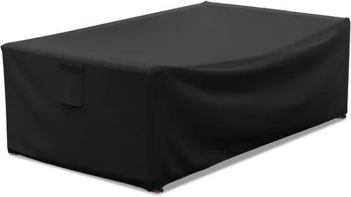 Vista 14 de AKEfit Fundas para Muebles de Patio, 500D Impermeable de Servicio Pesado para Mesa de Patio Cuadrada y Rectangular para Exteriores y Fundas de Negro