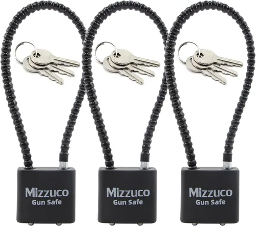 Vista 9 de Cerraduras de cable para pistola con llaves, operación simple, compatibles con pistolas, pistolas, rifles y escopetas, hogar y almacenamiento