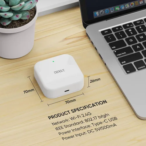 Vista 5 de Sifely Smart Lock Wi-Fi Gateway – Hub de acceso remoto para cerradura de puerta inteligente Sifely funciona con aplicación y Alexa
