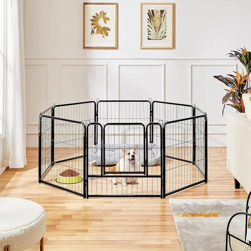 Vista 3 de Topeakmart Unleashed - Cerca portátil para mascotas de 24 pulgadas, 8 paneles, para perros pequeños, medianos y grandes, para uso en interiores