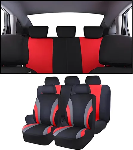 Vista 9 de AUCELI Juego completo de fundas para asientos de coche, fundas transpirables para asientos delanteros y traseros con esponja compuesta de 2mm