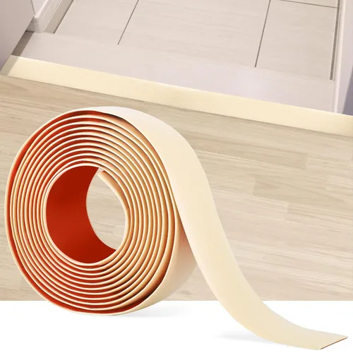 Vista 25 de Tira de transición de suelo autoadhesiva para baldosas de 3.3 pies x 1.57 pulgadas, color beige