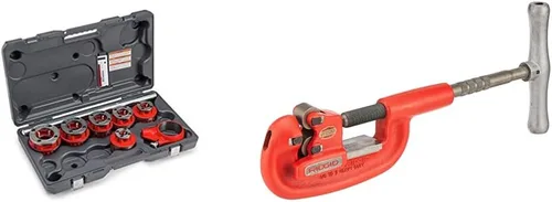 Juego de herramientas de enhebrado y corte de tuberías RIDGID