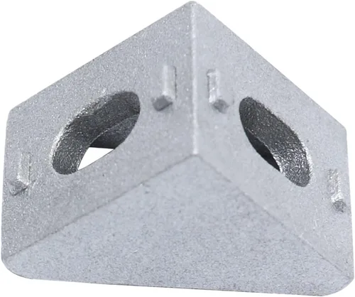 Vista 4 de Juego de 20 conectores de perfil de extrusión de aluminio de la serie 2020, 20 soportes de esquina, con 40 tuercas en T y tornillo hexagonal M5×8
