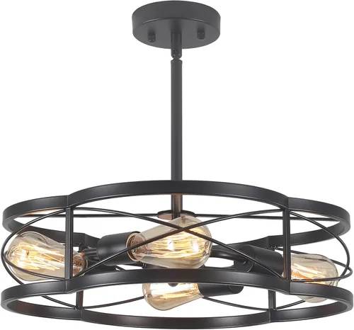 Vista 11 de Lámpara de techo industrial negra semiempotrada, iluminación de cocina de granja, lámparas de techo inclinadas para comedor, pasillo, entrada, 2 2