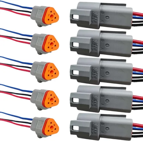 Vista 10 de Conector eléctrico impermeable de 2 pines Deutsch para automóvil con cable de 17 AWG, arnés de cableado de enchufe macho y hembra automotriz de 2