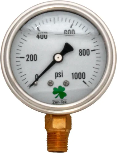 Vista 7 de Zenport LPG30 Zen-Tek Glicerina Medidor de presión relleno de líquido, 30 PSI, caja de 10