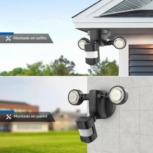 Vista 6 de SANSI Luces de seguridad para exteriores con sensor de movimiento de 25W Negro