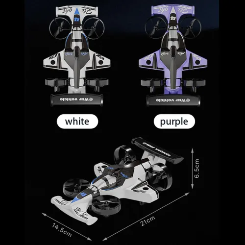Vista 8 de Coche de control remoto 2 en 1 y avión RC Stunt Drone RC Drift Car Anti colisión Drift Drones Flying Drone para niños Avión de control remoto