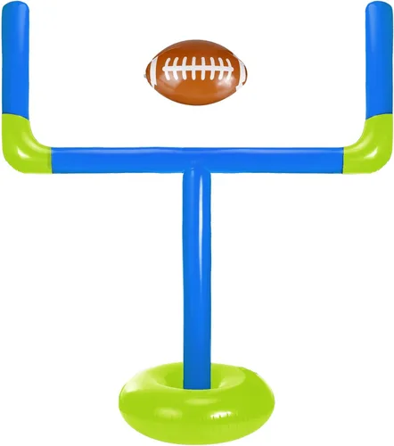 Inflatable Jumbo Football Set Inflatable Football Goal with Beach Ball Target Goal Post Ball Accessories Outdoor Sport Summer Beach Pool Games for