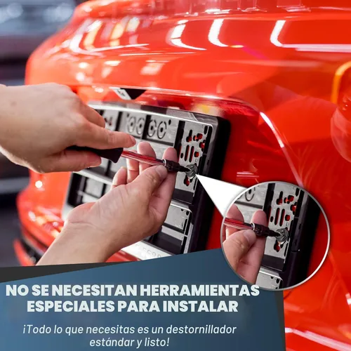 Vista 3 de Tornillos de matrícula con acabado a prueba de óxido – Kit de tornillos de matrícula para placas de matrícula delanteras y traseras – Pernos