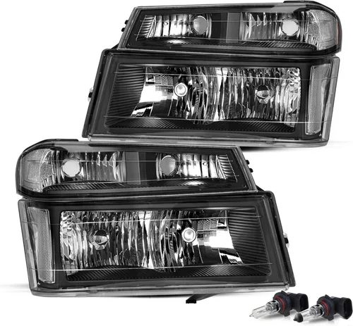 Vista 9 de JSBOYAT Conjunto de faros delanteros con luces de parachoques, 4 piezas compatible con Chevy Colorado/GMC Canyon 04-12, Isuzu I-Series 06-08, faro