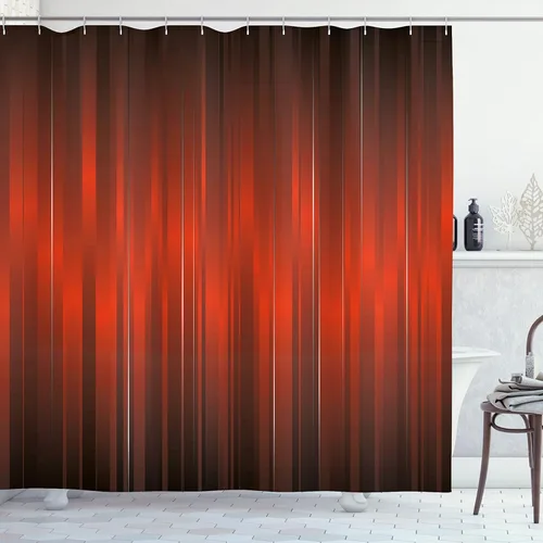 Vista 68 de Ambesonne Cortina de ducha abstracta, acuarela horizontal ovalada en forma de hojas, tonos pastel suaves, obras de arte clásicas, juego