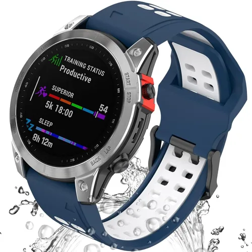 Vista 16 de Miimall Correa de repuesto compatible con Garmin Fenix 7, 0.866 pulgadas de ancho, de silicona suave, impermeable, para Garmin Fenix 7/7 Solar/7