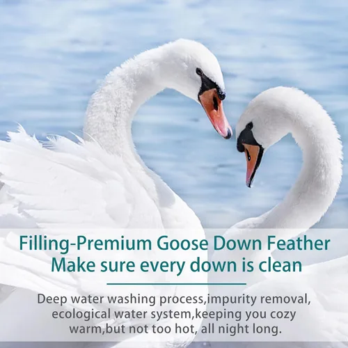Vista 3 de KAKABELL Relleno de edredón, edredón de plumón de ganso tamaño Queen, funda 100% algodón, 750+ potencia de relleno, 52 onzas, relleno de plumas