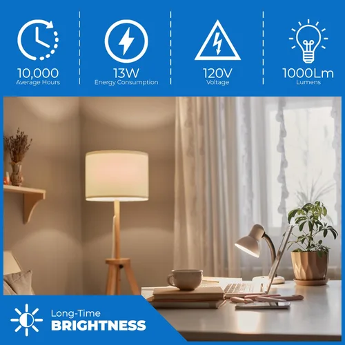 Vista 4 de OHLECTRIC Bombillas fluorescentes compactas T3 de 13 W con certificación UL (paquete de 1) con base GU24, bombilla de 2 puntas, 1000 lúmenes