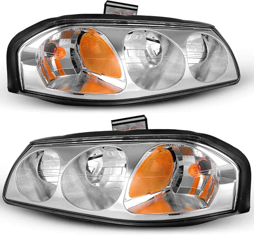 Vista 49 de oEdRo Conjunto de faros delanteros compatible con faros delanteros Accord 2003-2007, faro con carcasa cromada, reflectores ámbar, luces delanteras