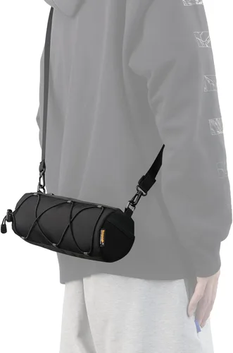 Vista 5 de Rhinowalk Bolsa de manillar de bicicleta, bolsa delantera de bicicleta, bolsa de hombro bolsa de almacenamiento con correa para el hombro