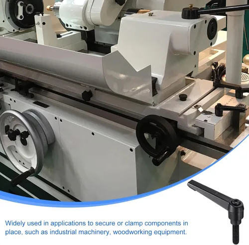 Vista 5 de uxcell 4 piezas de mangos de palanca de sujeción, M8 x 25mm de acero de carbono con óxido negro roscado, mangos ajustables con cierre de liberación