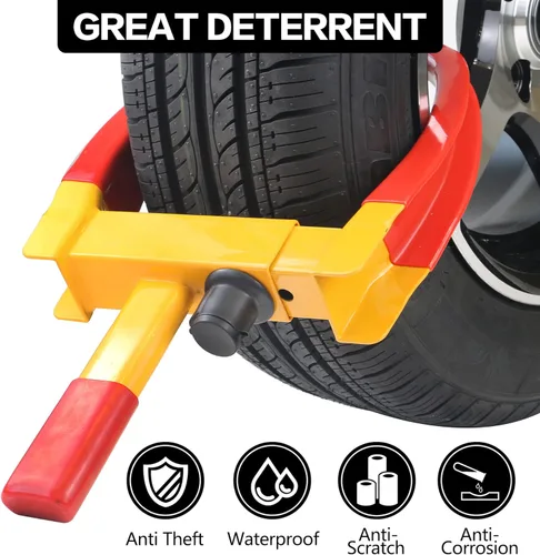 Vista 3 de KAYCENTOP Bloqueo Universal de Rueda, Bloqueo de Rueda de Seguridad para Remolque, Bloqueo de Neumático Antirrobo para Remolques, Carrito de Golf