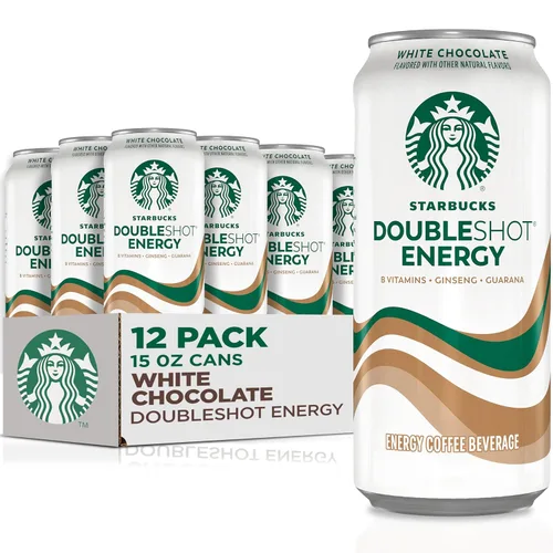 Starbucks, Doubleshot Energy Drink, chocolate blanco, 15 onzas líquidas (paquete de 12)
