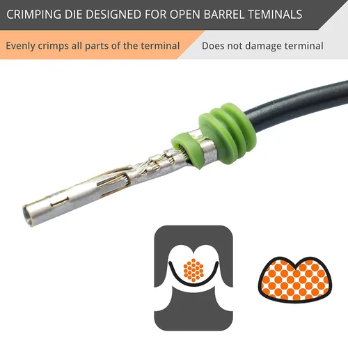 Vista 3 de Wirefy Troquel de engarce para terminales de barril abierto 20 - 10 AWG