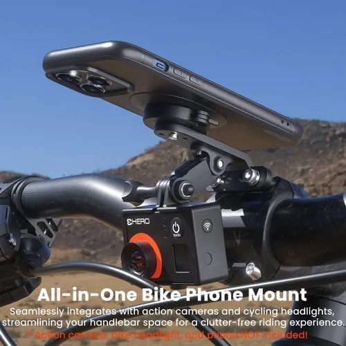 Vista 2 de sincetop Soporte de teléfono para bicicleta de montaña, soporte frontal para teléfono celular Bcycle - 1S bloqueo rápido y liberación de aluminio
