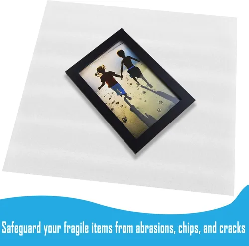 Vista 2 de Paquete de 100 hojas de espuma, DAT 12" x 12", 1/16" de grosor, material de amortiguación de envoltura de espuma, suministros de mudanza