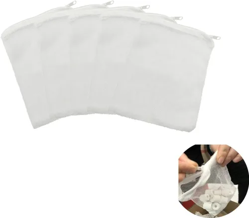 5 bolsas de medios de filtro de tanques, bolsa de medios de acuario, bolsas de filtro de acuario, bolsas de filtro de malla para pecera de ZYYC