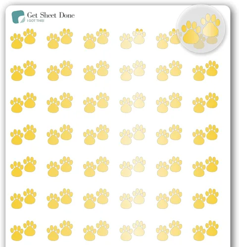 Vista 12 de Paw - Calcomanías para planificador de mascotas, 54 láminas doradas (1/2 pulgadas), recordatorio de medicamentos para el cuidado de perros y gatos