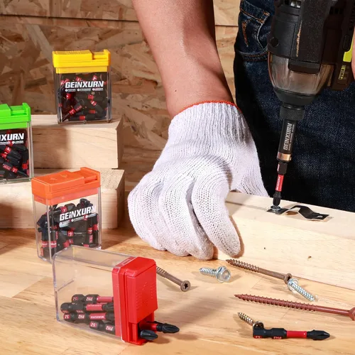 Vista 9 de Juego de brocas de impacto cuadrado Geinxurn, 45 piezas 2" magnéticas (SQ1/SQ2/SQ3) S2 de acero bits multi-conductor con caja de almacenamiento