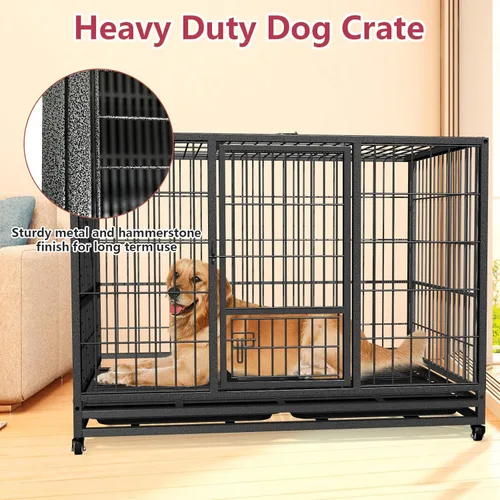 Vista 2 de Jaula para perros resistente, perrera indestructible para interiores para perros grandes, jaula para perros de alta ansiedad, perrera grande