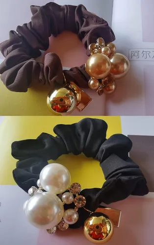 Vista 4 de Lazo elástico de cristal para el cabello, exquisito soporte para cola de caballo, accesorios para el cabello hechos a mano, cuerda para mujeres
