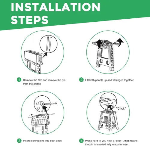 Vista 37 de Dyforce Taburete plegable de 11 pulgadas, taburete duradero para niños, taburetes resistentes para adultos, taburetes de pie compactos, taburete