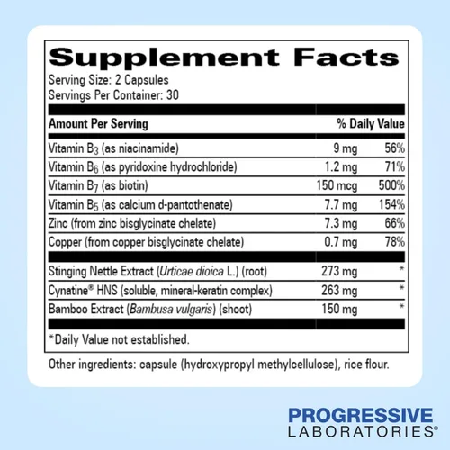 Vista 4 de Suplemento para cabello, piel y uñas, suplementos dietéticos con queratina (Cynatine HNS), sílice de bambú, biotina y minerales TRAACS - Apoya