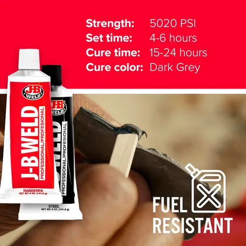 Vista 5 de J-B Weld 8281 Epoxi reforzado con acero de tamaño profesional - Endurecedor y paquete de acero - 10 oz