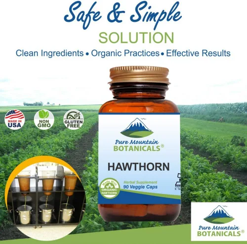 Vista 3 de Pure Mountain Botanicals Cápsulas de bayas de espino – Cápsulas veganas kosher con 1000 mg de suplemento orgánico de bayas de espino