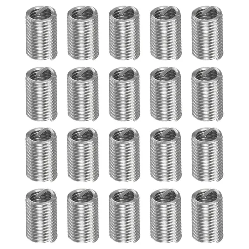 Vista 10 de HARFINGTON 20pcs Insertos de rosca de alambre M3 x 0.5 3D 304 Acero inoxidable helicoidal alambre en espiral roscado manga