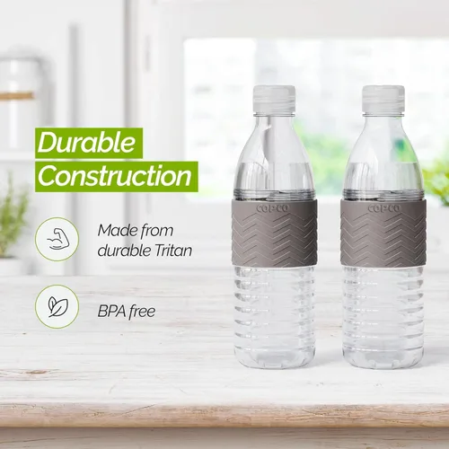 Vista 3 de Copco Hydra Botella de agua con tapa resistente a derrames, 16,9 oz (Set de 2) - Funda reutilizable de Tritan antideslizante, cuerpo de apertura