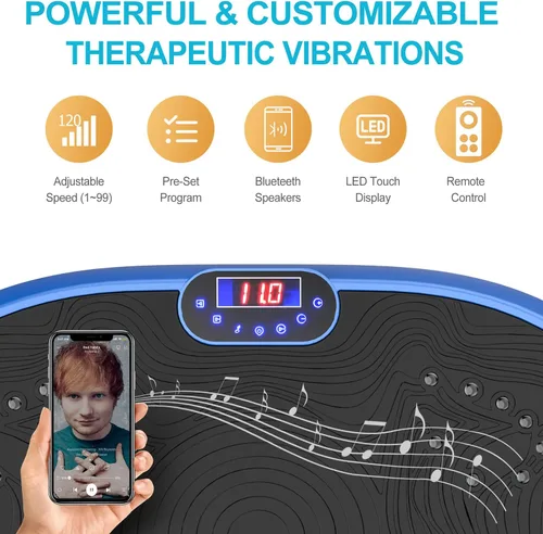 Vista 5 de AXV Vibration Plate Exercise Machine Whole Body Workout Power Vibrate Fitness Platform Vibrating Machine Exercise Board for Weight Loss Shaping