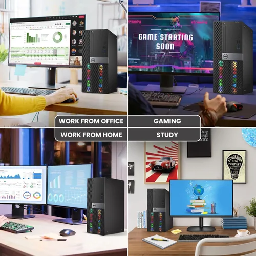 Vista 3 de Torre de juegos RGB Dell, Intel Core i7 de 6ª generación, GeForce GTX 1050 Ti 4G, 16GB de RAM, 512GB SSD, PC de escritorio de juegos preconstruido