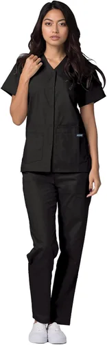 Vista 4 de Adar Universal Scrubs for Women - Snap Front Scrub Top